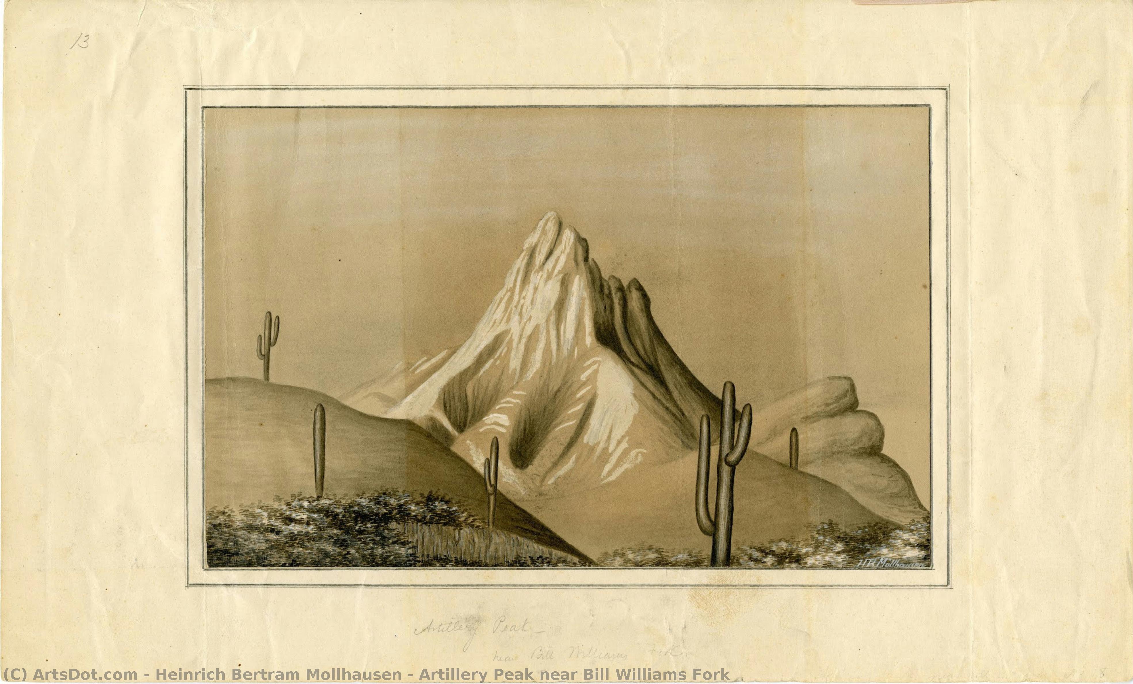 Artillery Peak Near Bill Williams Fork — Heinrich Bertram Mollhausen