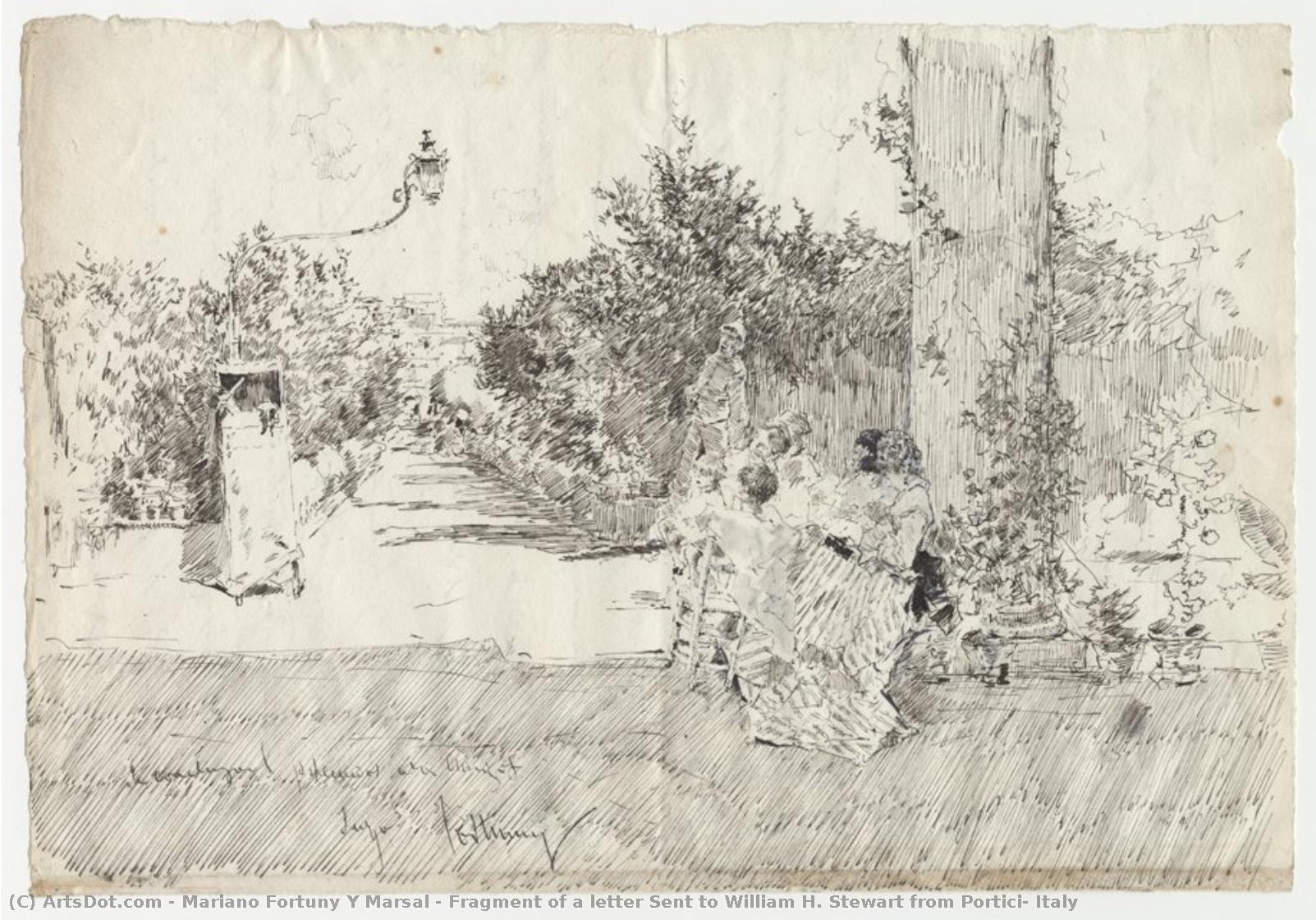 Fragment Of A Letter Sent To William H. Stewart From Portici, Italy — Mariano Fortuny Y Marsal