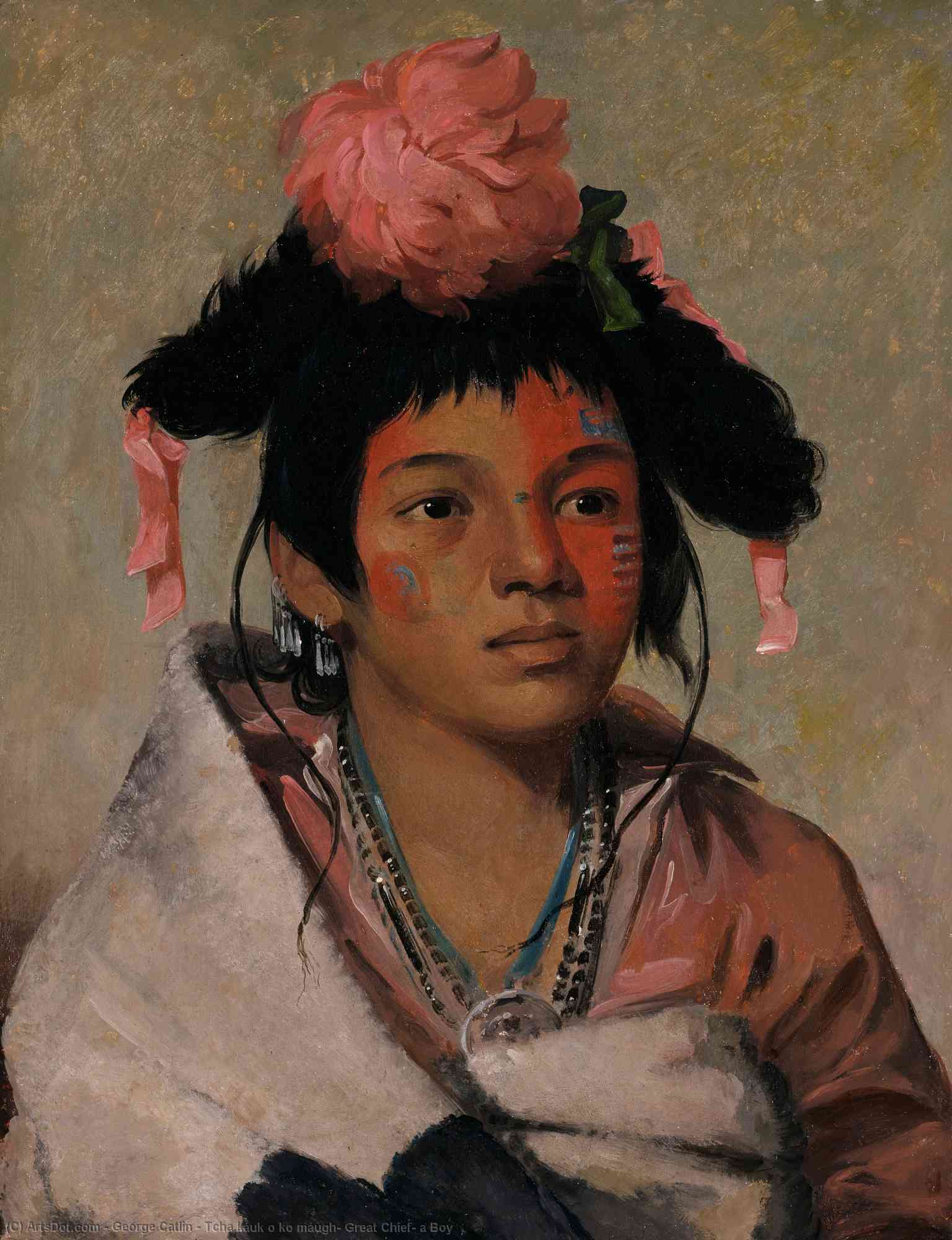 Tcha Káuk O Ko Máugh, Great Chief, A Boy — George Catlin