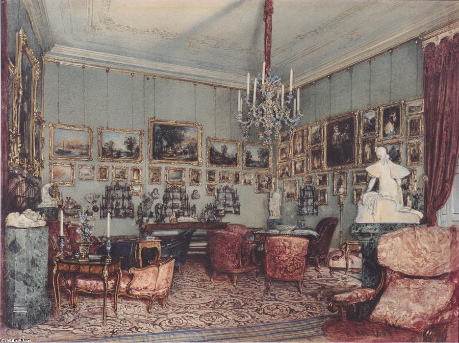 Interior In Palace Windischgratz In The Race In Wien — Rudolf Von Alt