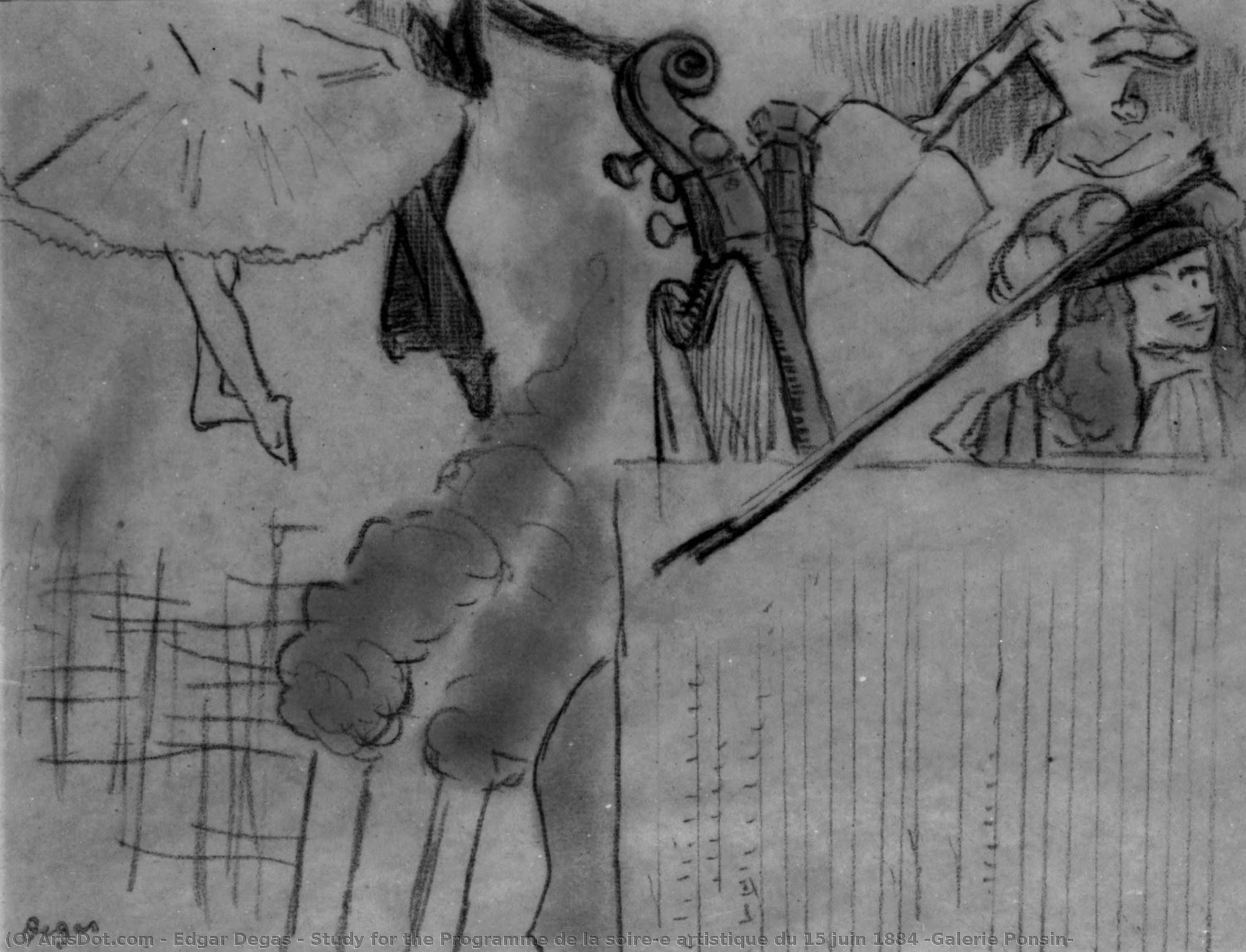 Study For The Programme De La Soirée Artistique Du 15 Juin 1884 (galerie Ponsin) — ヒラール・ジェームズ・エドガー・デガス