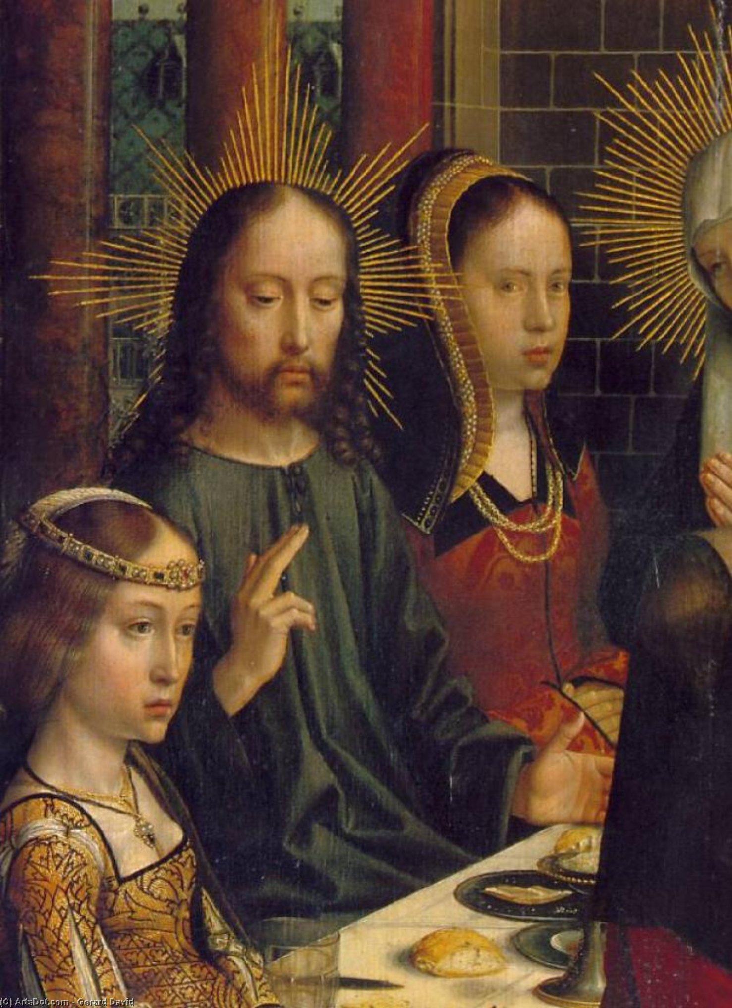 The Marriage At Cana, Ca Detalj, — Gerard David