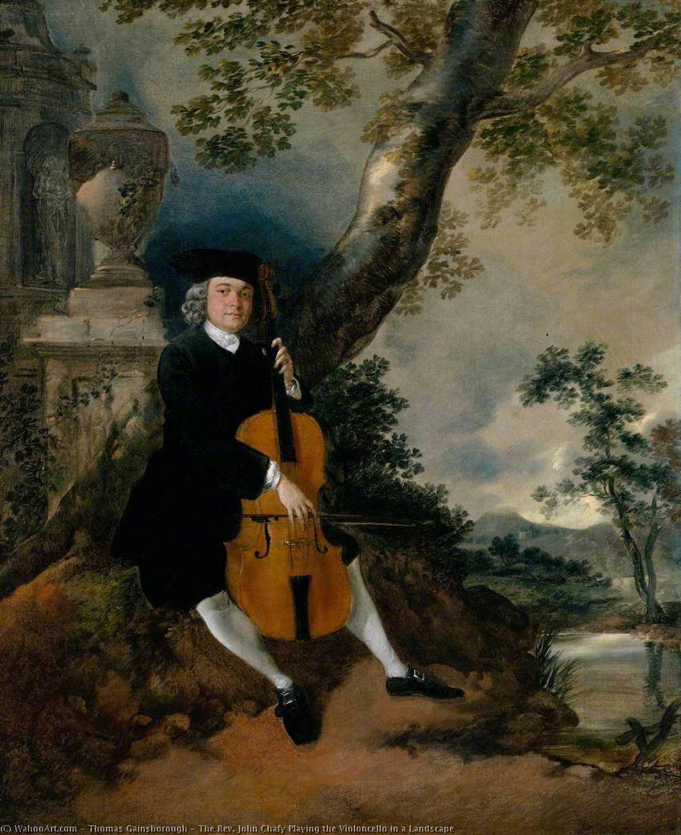 The Rev. John Chafy Playing The Violoncello In A Landscape — Thomas Gainsborough