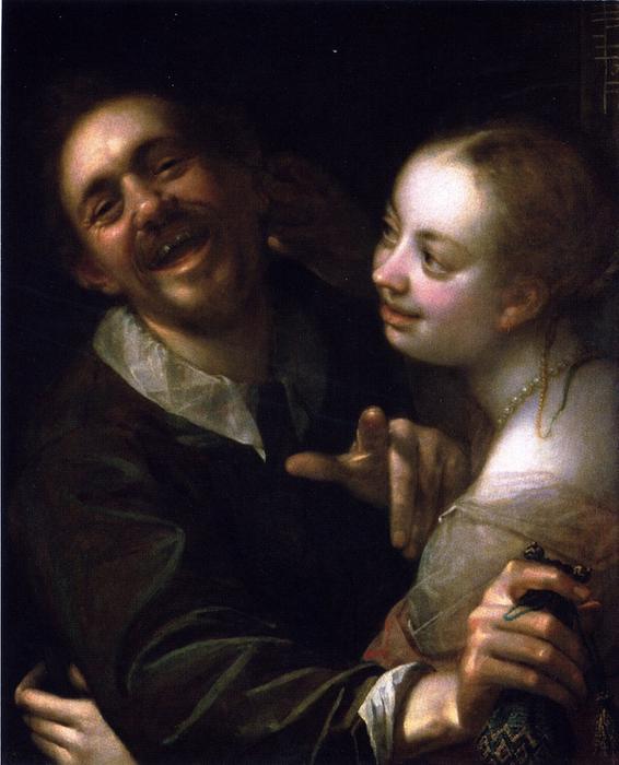 Laughing Couple With A Money Purse — Hans Von Aachen