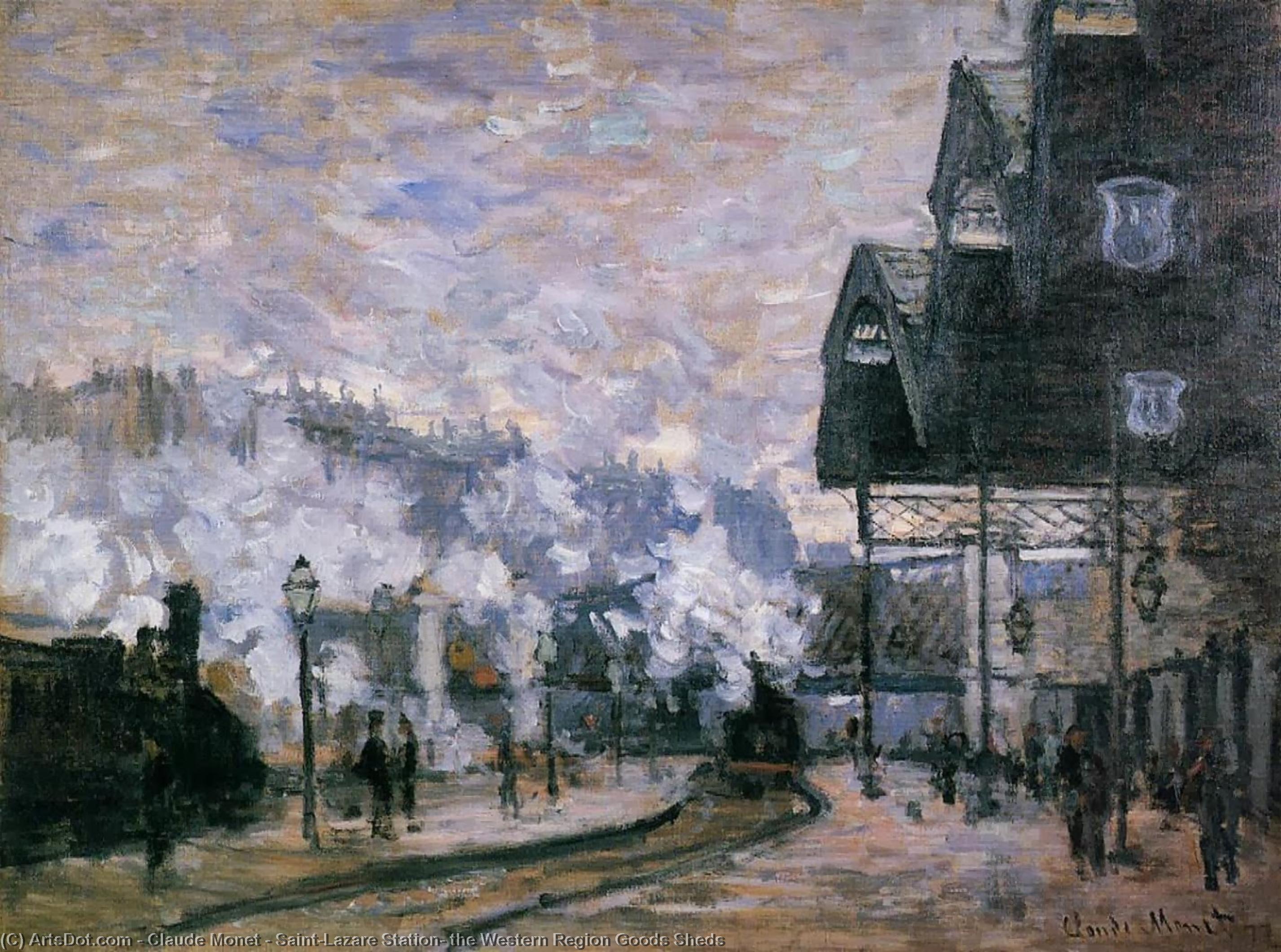 Estación Saint-lazare, Los Almacenes De Mercancías Occidentales — Claude Monet