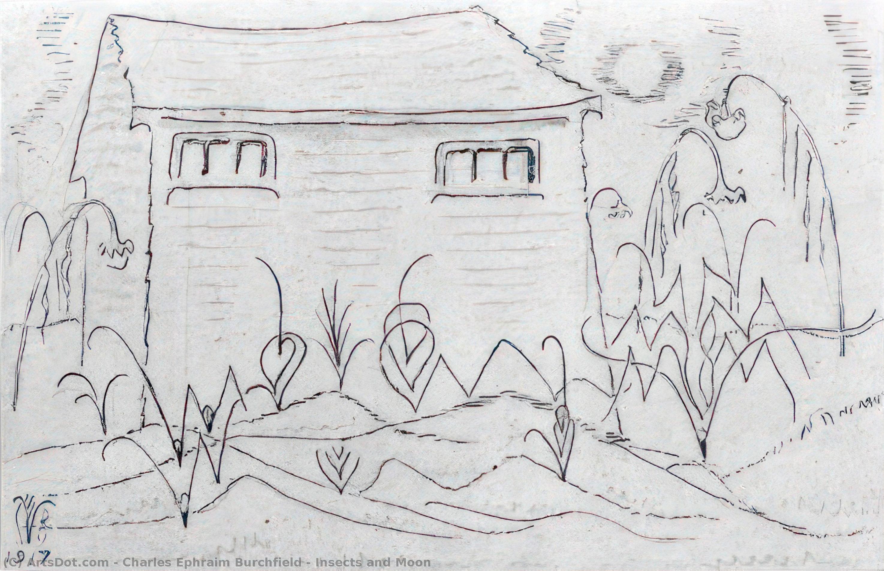 Insects And Moon — Charles Burchfield