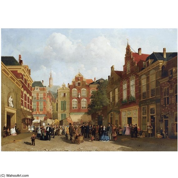 The Daily Market On The Groenmarkt With The St. Jacobskerk In The Back — Joseph Bles