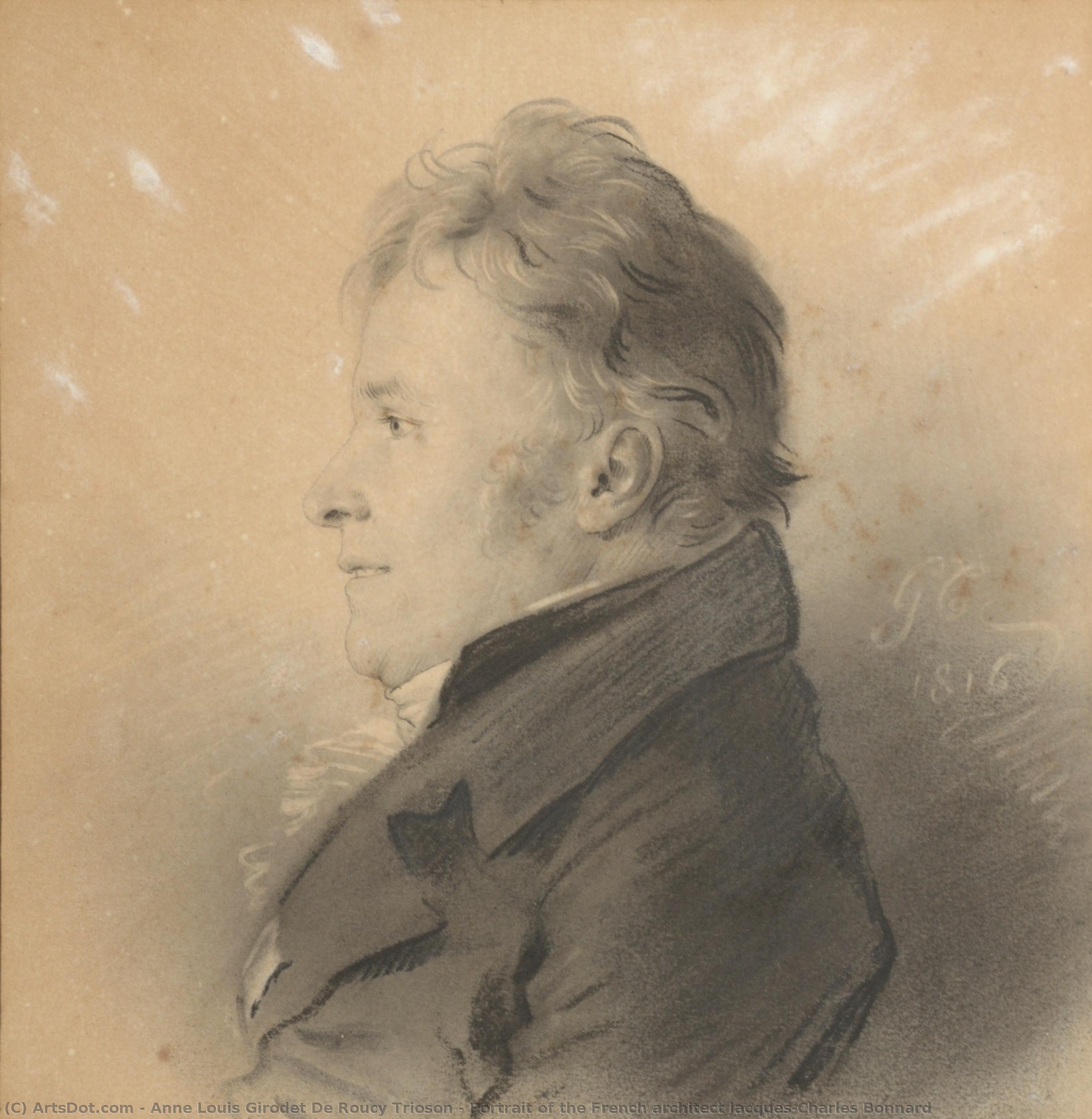 Portrait Of The French Architect Jacques-charles Bonnard — Anne-louis Girodet