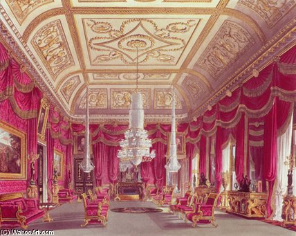 The Crimson Drawing Room, Carlton House — William Henry Pyne