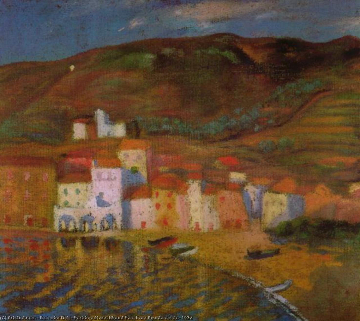 Portdogun Und Mount Pani Aus Dem Ayuntamiento, 1922 — Salvador Dalí
