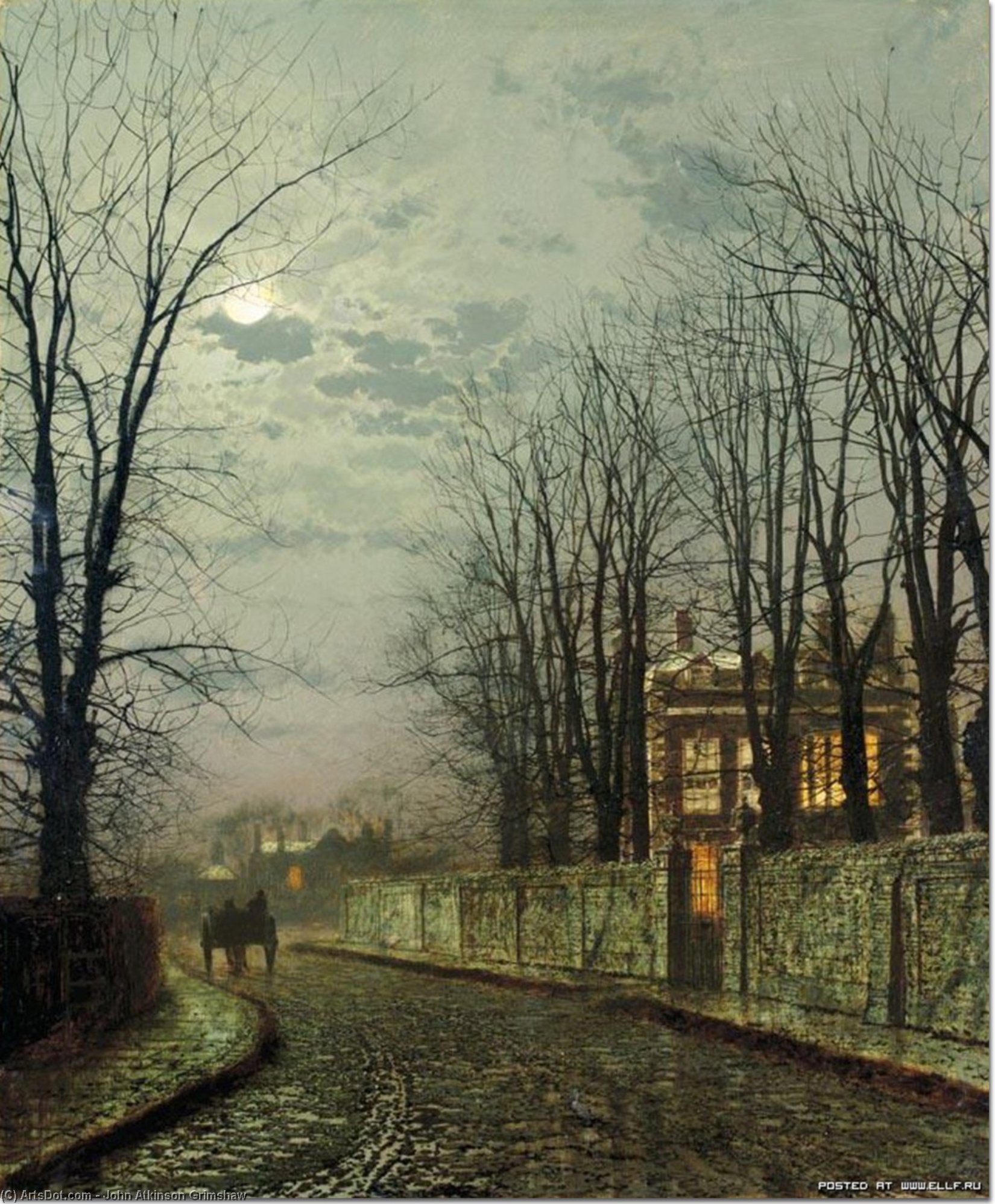 A Wintry Moon — Джон Аткинсон Гримшоу
