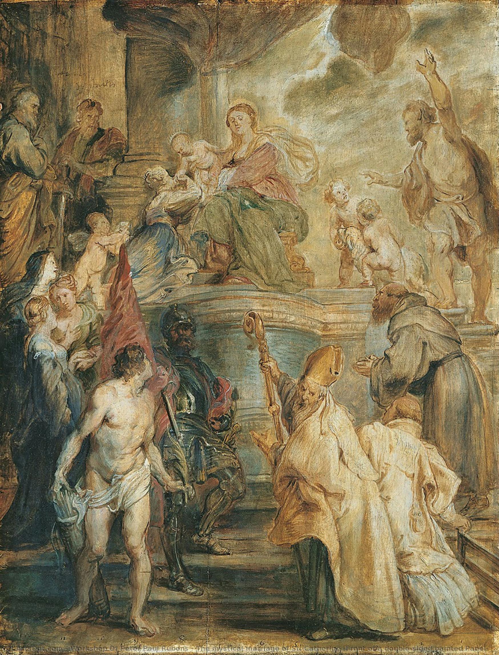 The Mystical Marriage Of St. Catherine (front Of A Double-sided Painted Panel) — Workshop Of Peter Paul Rubens
