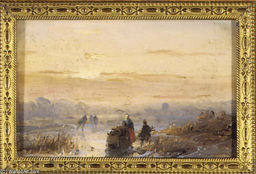 Figures On The Ice At Dusk — Андреас Шелфхаут