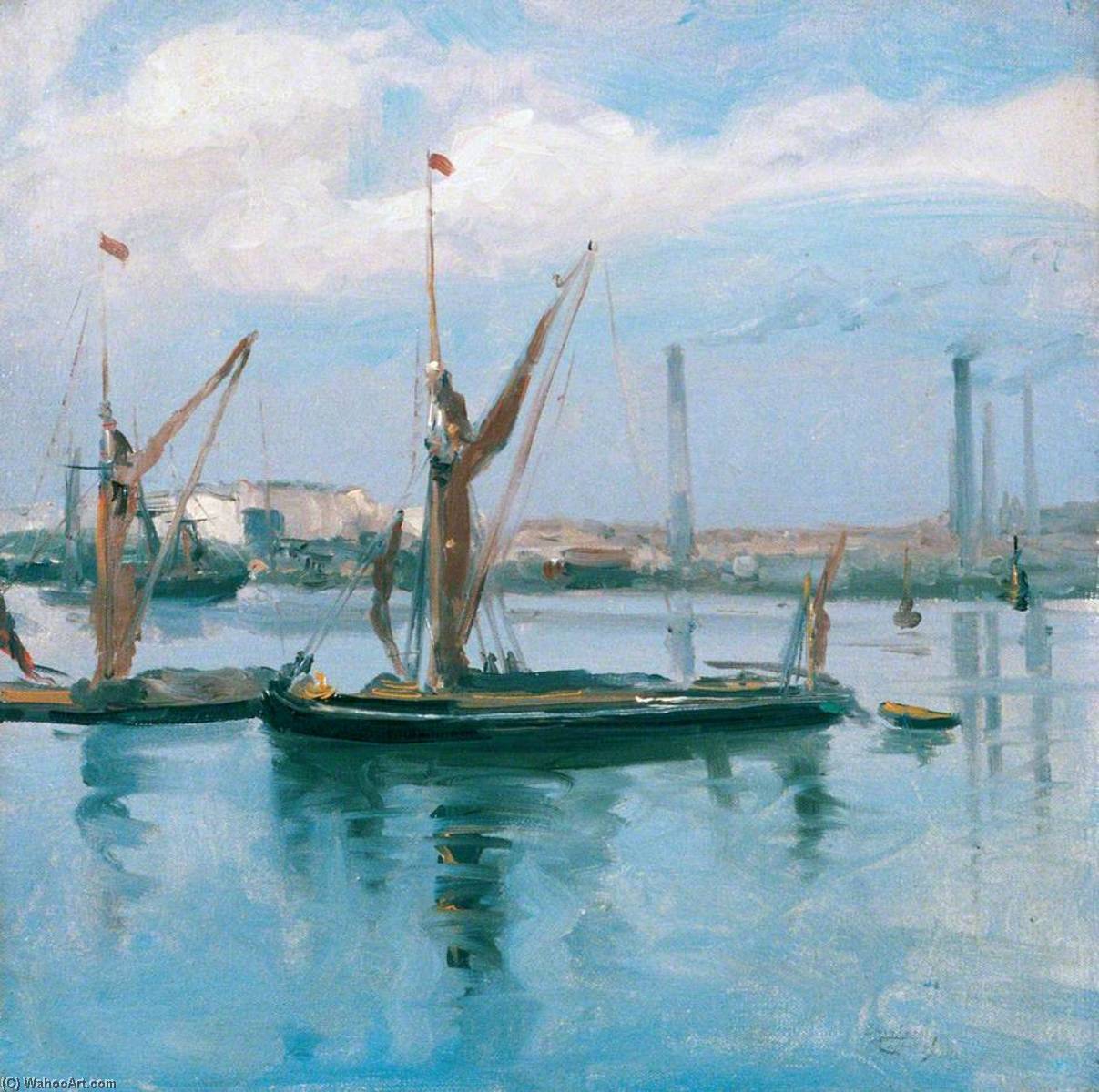 Rochester Harbour, A September Afternoon — Théodore Roussel