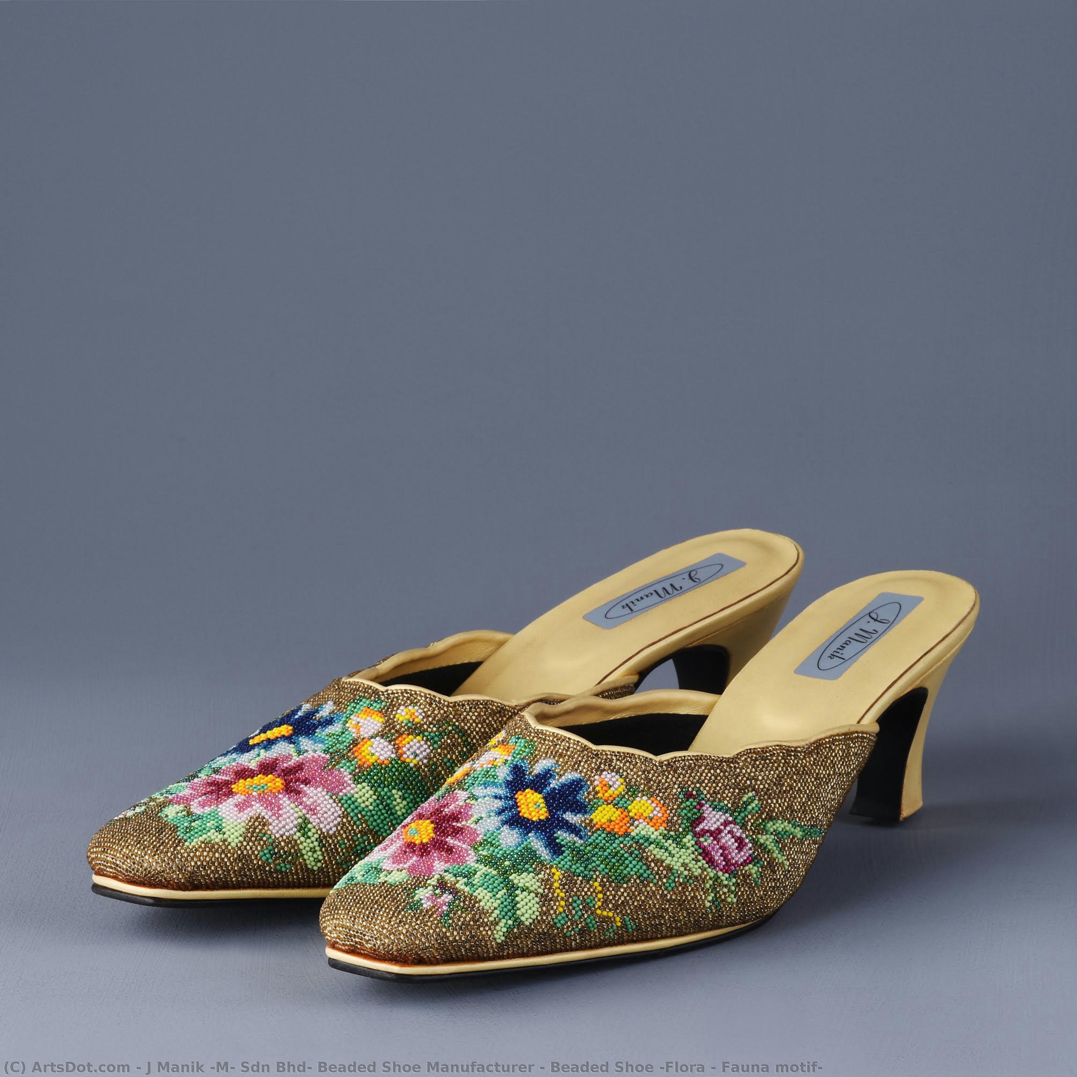 Beaded Shoe (flora & Fauna Motif) — J Manik (m) Sdn Bhd: Beaded Shoe Manufacturer