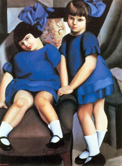 Two Little Girls With Ribbons — Tamara De Lempicka