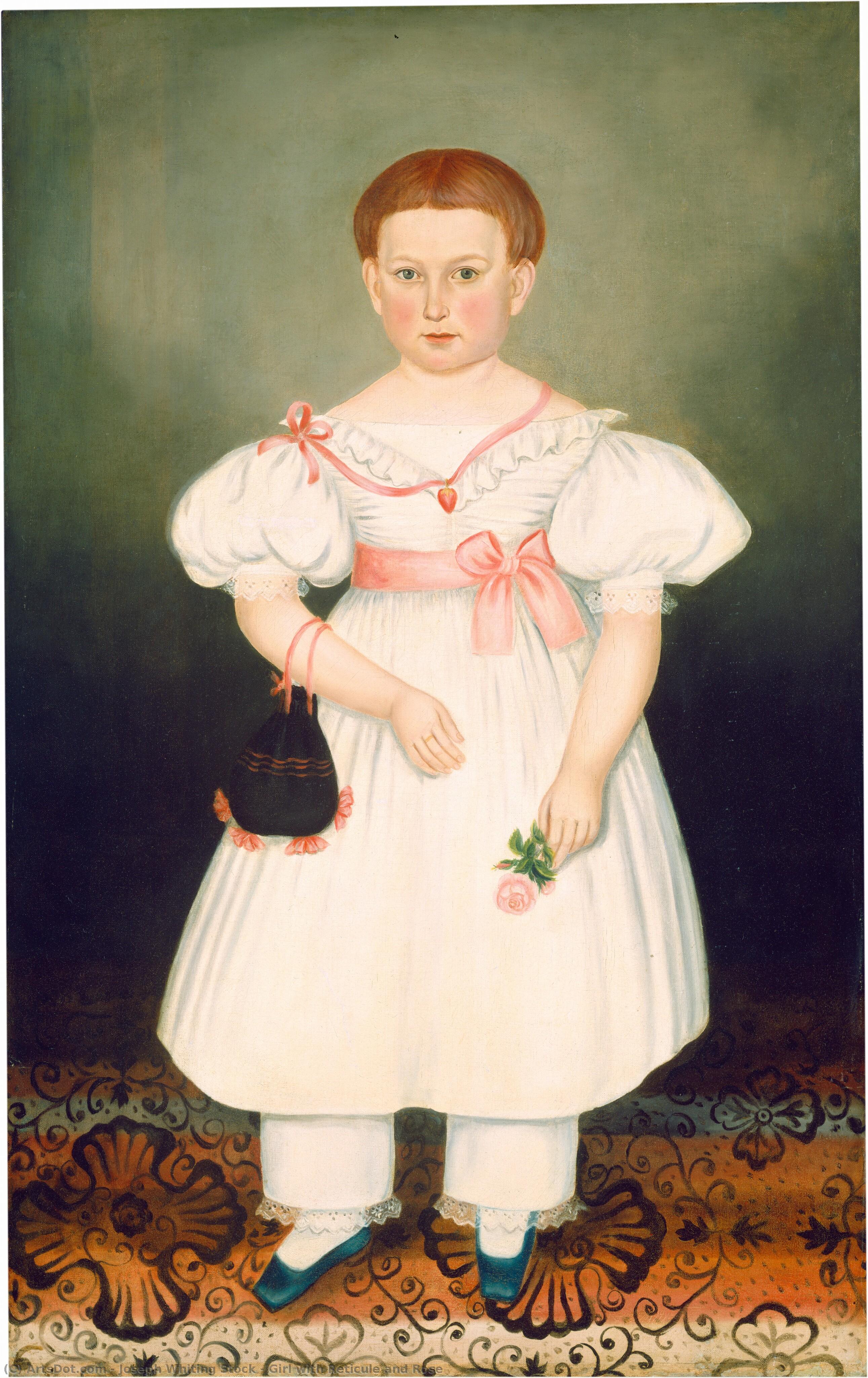 Girl With Reticule And Rose — Joseph Whiting Stock