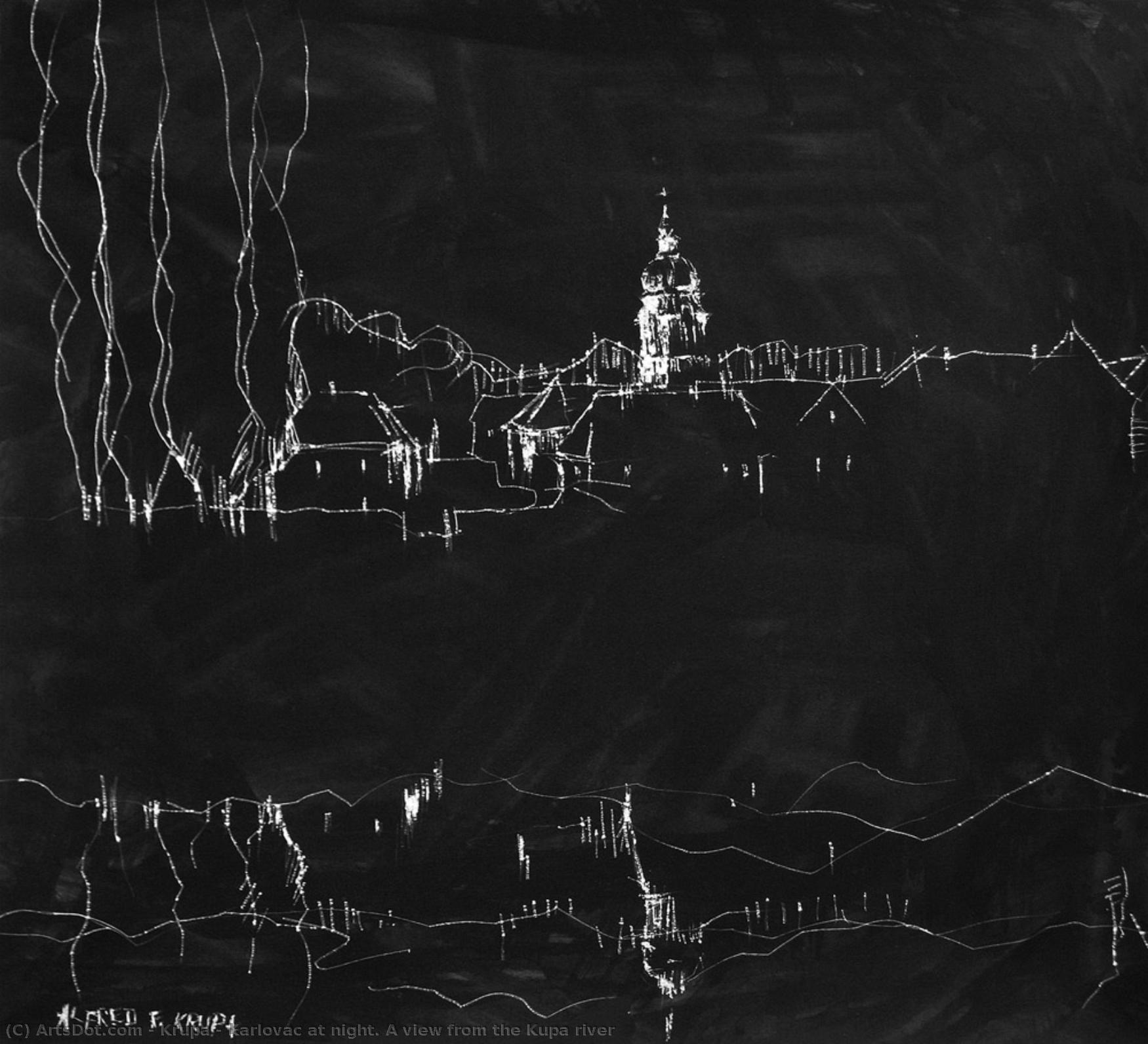 Karlovac At Night. A View From The Kupa River — Alfred Freddy Krupa