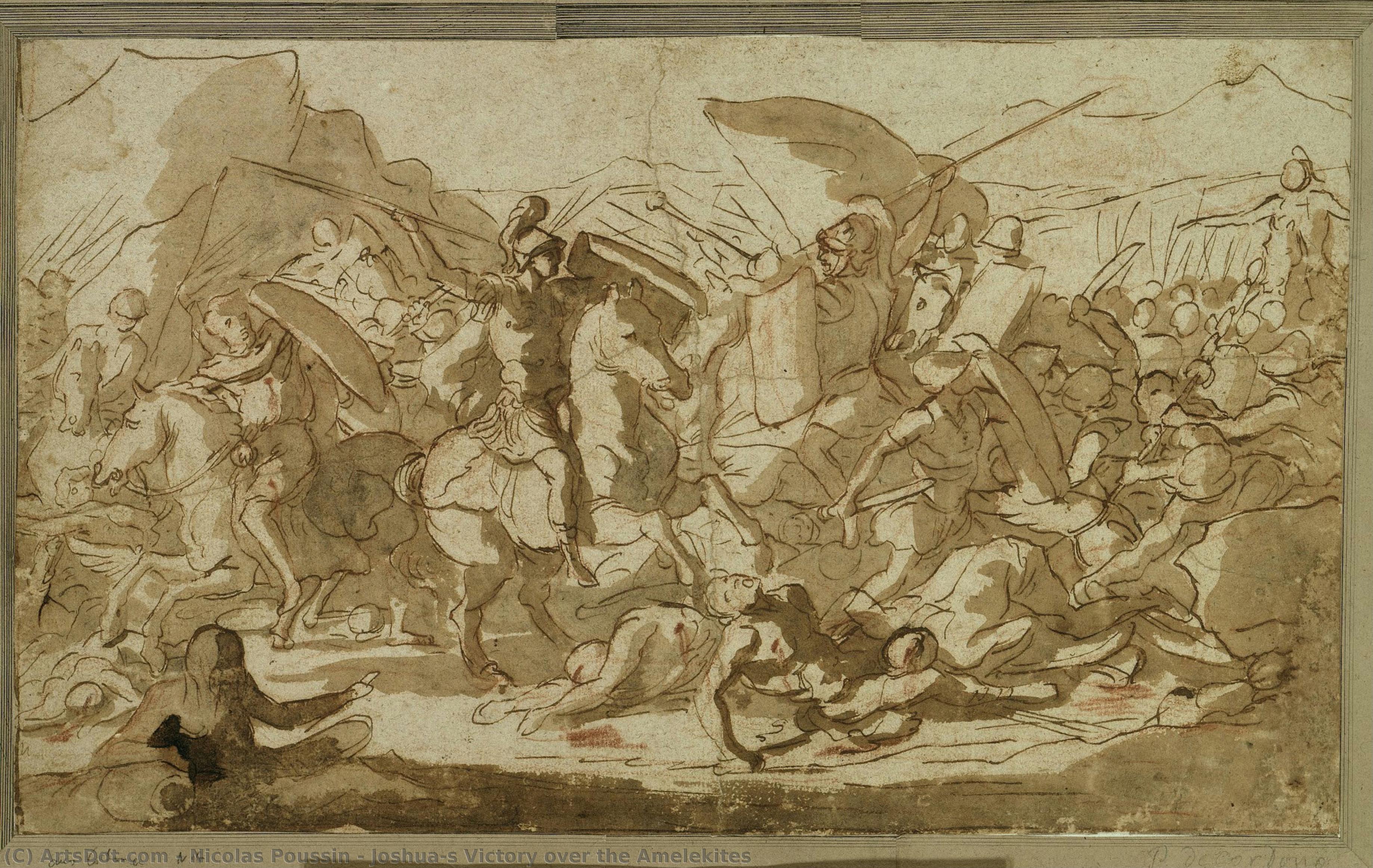 Victoria De Josué Sobre Los Amelecitas — Nicolás Poussin