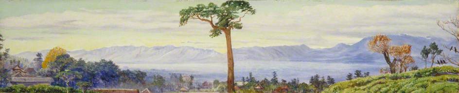 Blick Auf Die Stadt Kioto, Japan, Im Morgennebel — Marianne North