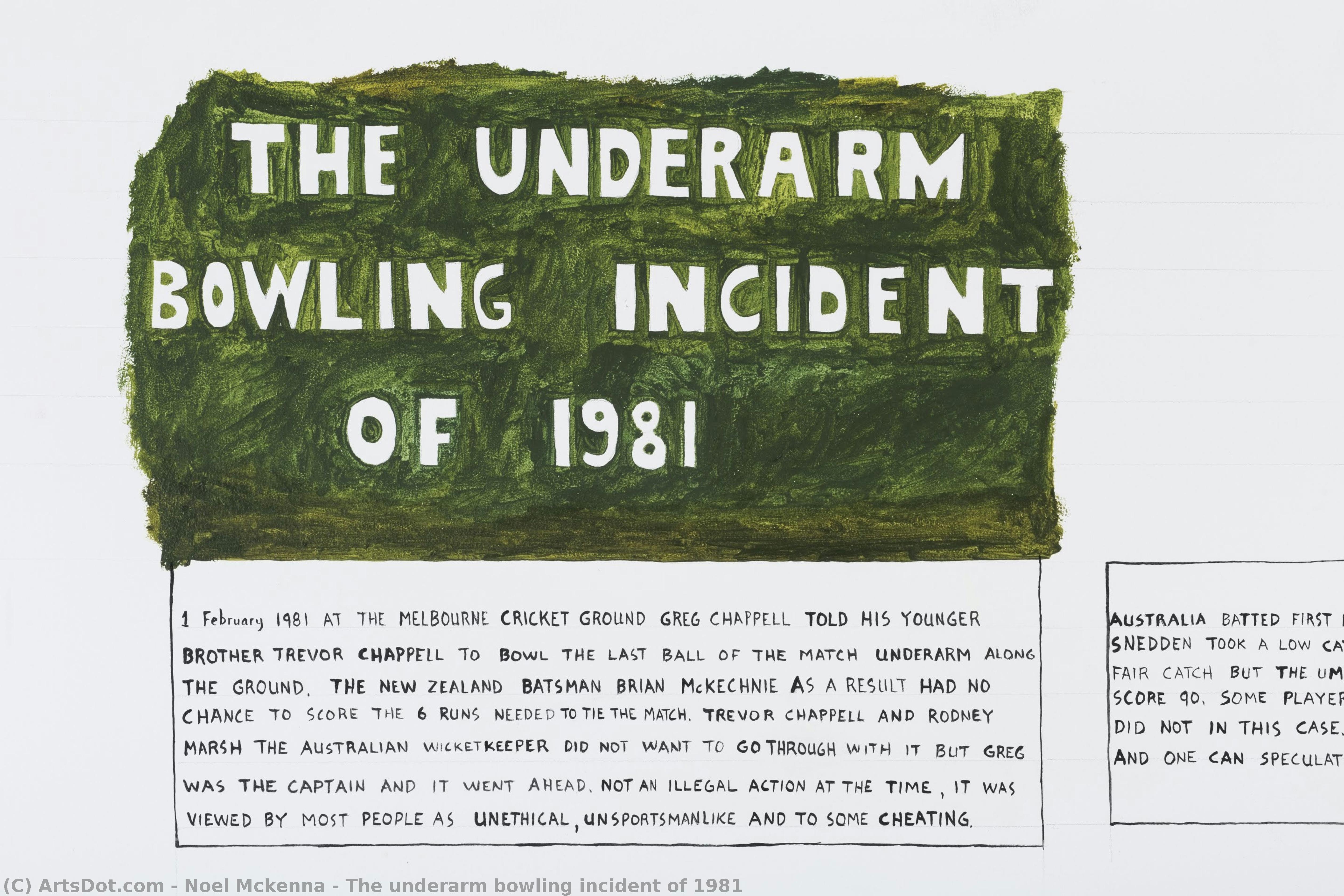 The Underarm Bowling Incident Of 1981 — Noel Mckenna