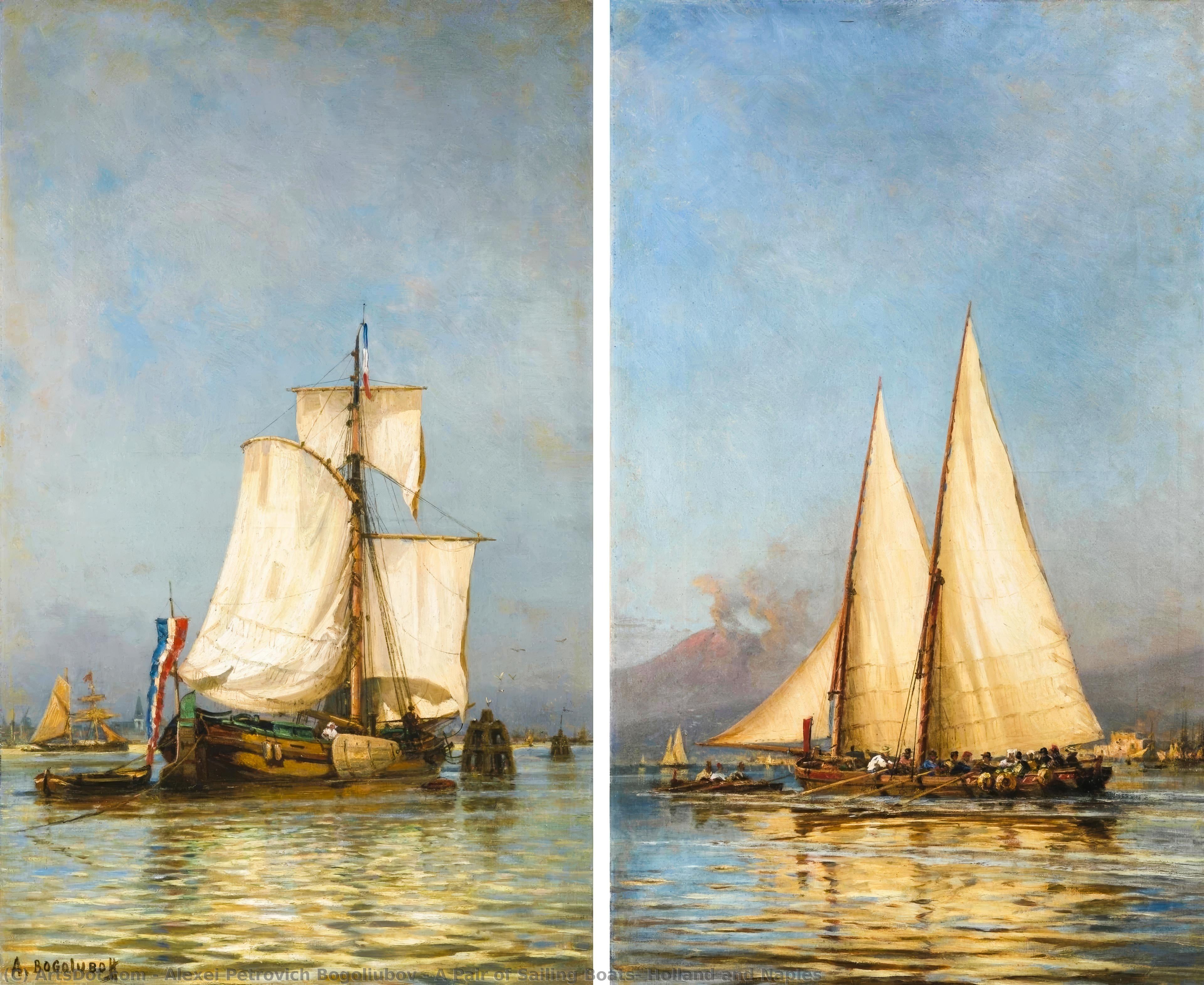 A Pair Of Sailing Boats, Holland And Naples — Alexei Petrowitsch Bogoljubow