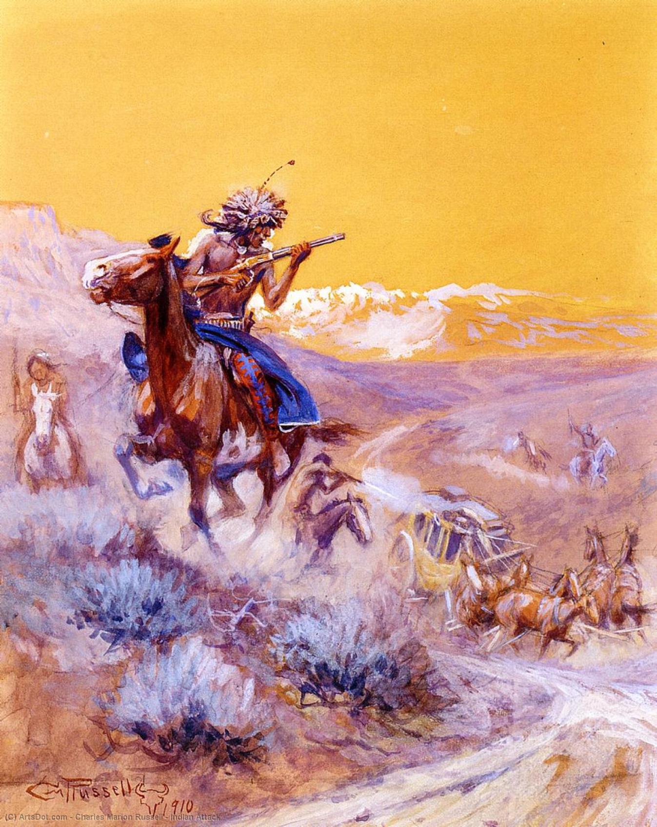 Indian Attack — Charles Marion Russell