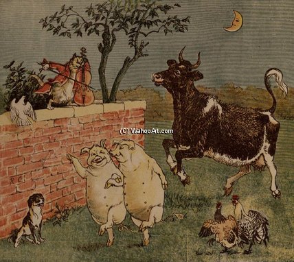 The Cat And The Fiddle And The Cow — Randolph Caldecott