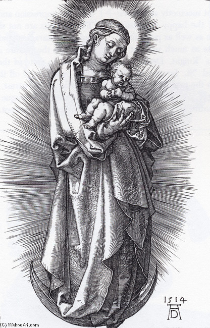 The Virgin On The Crescent With A Diadem — Albrecht Dürer