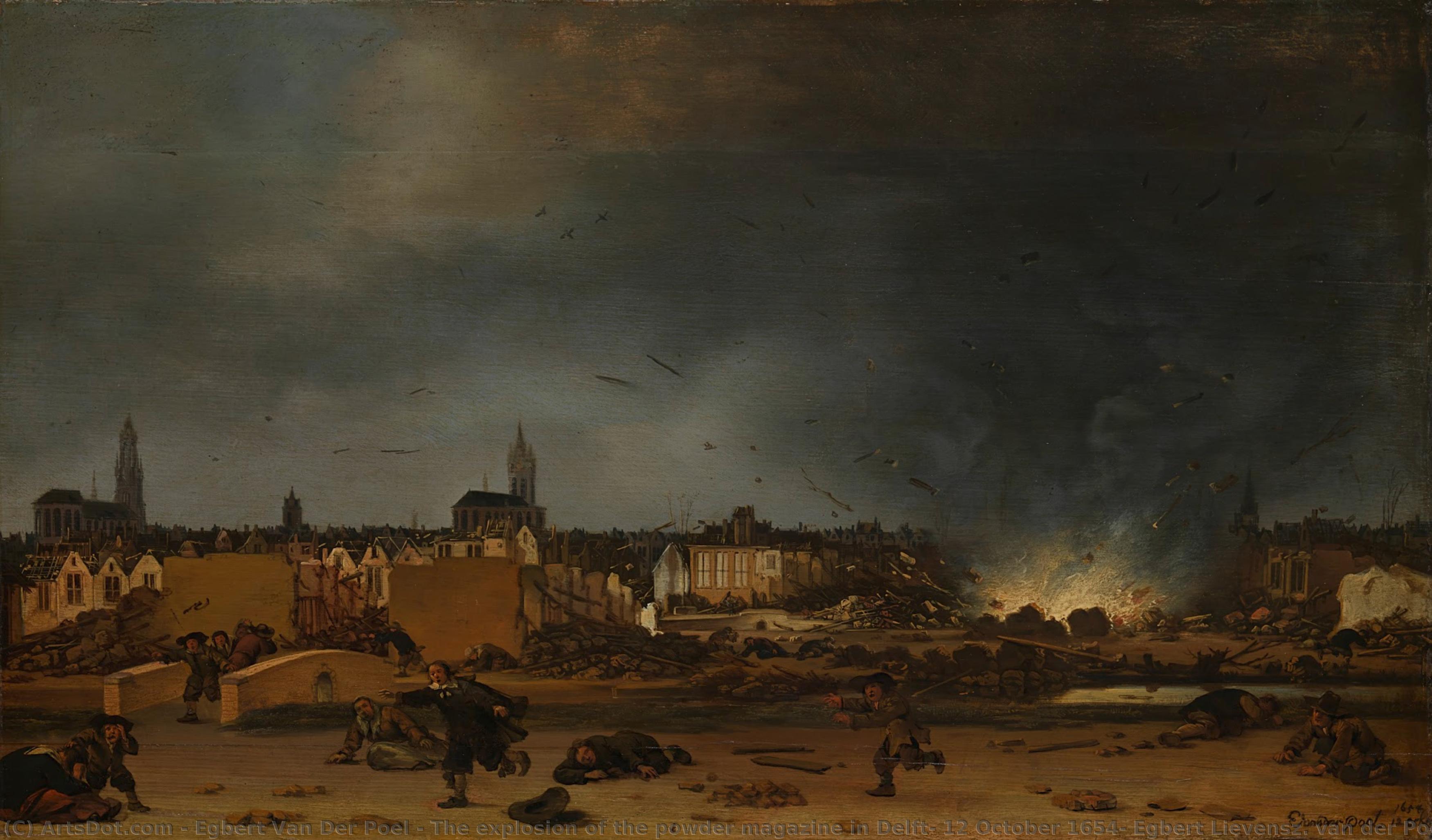 The Explosion Of The Powder Magazine In Delft, 12 October 1654, Egbert Lievensz. Van Der Poel, 1654 - 1660 — Egbert Van Der Poel