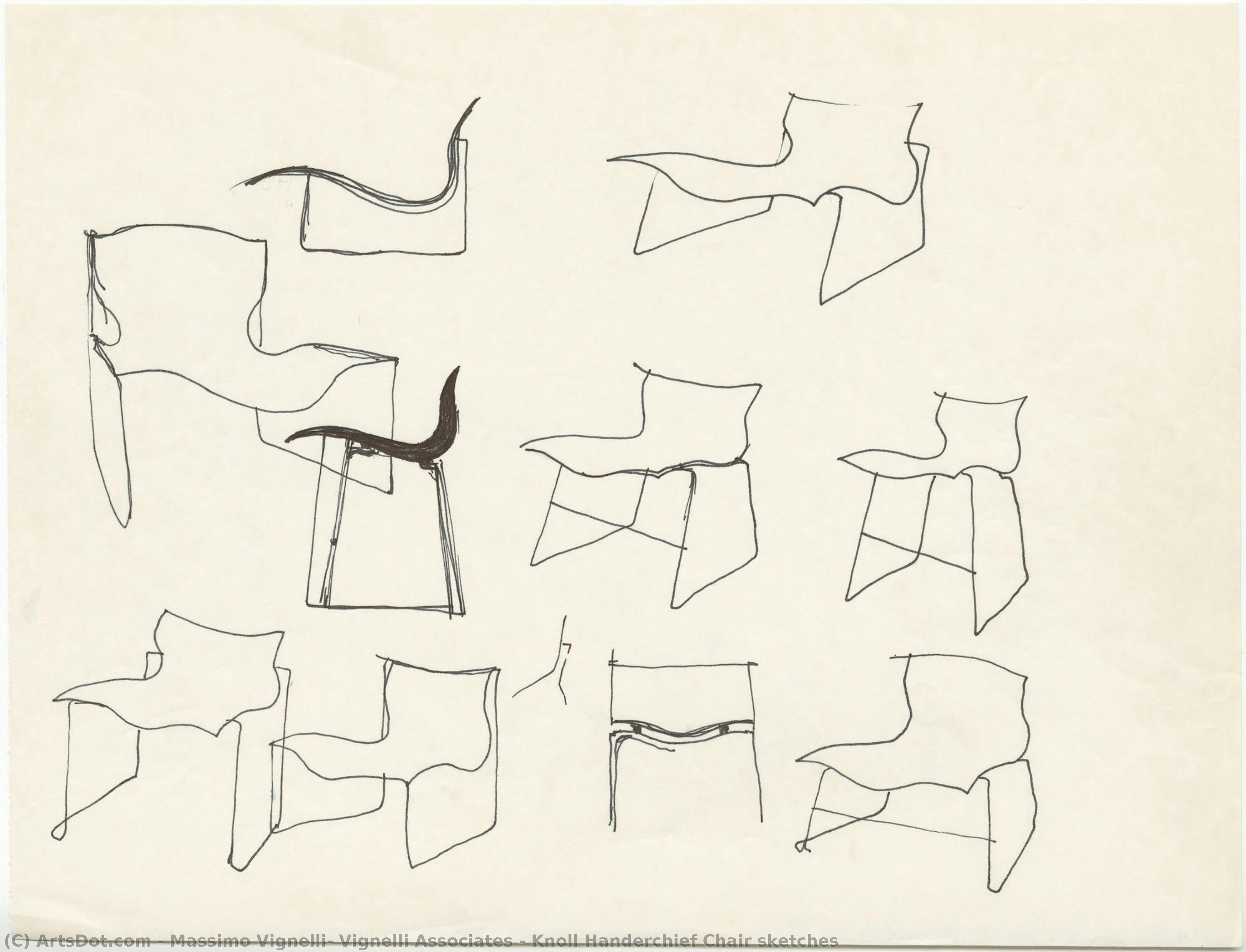 Knoll Handerchief Chair Sketches — Massimo Vignelli, Vignelli Associates