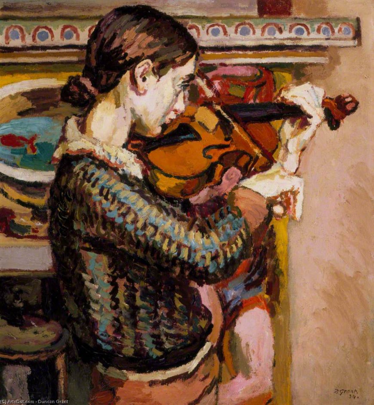 Angelica Playing The Violin — Дункан Грант