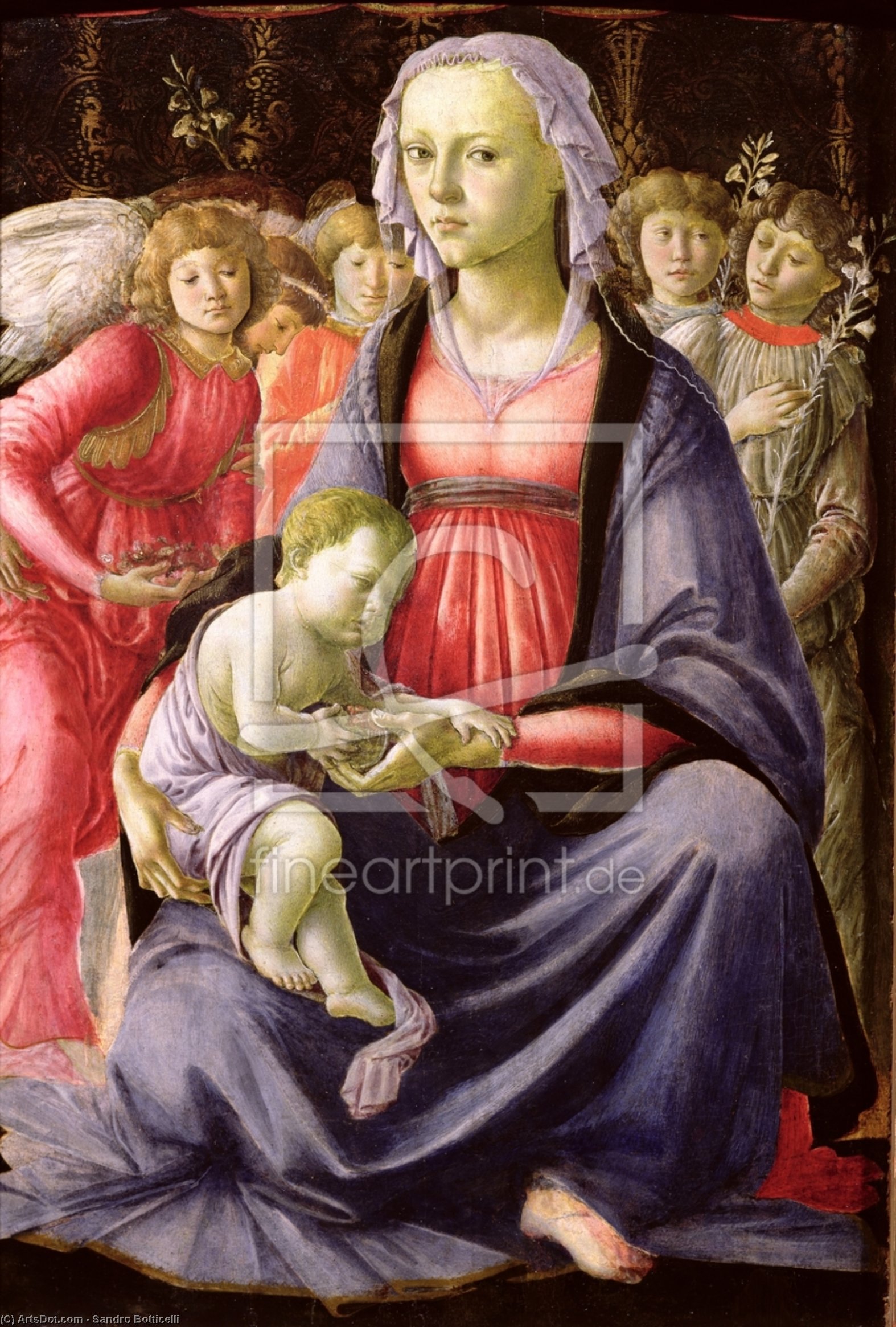 The Virgin And Child Surrounded By Five Angels — Sandro Botticelli