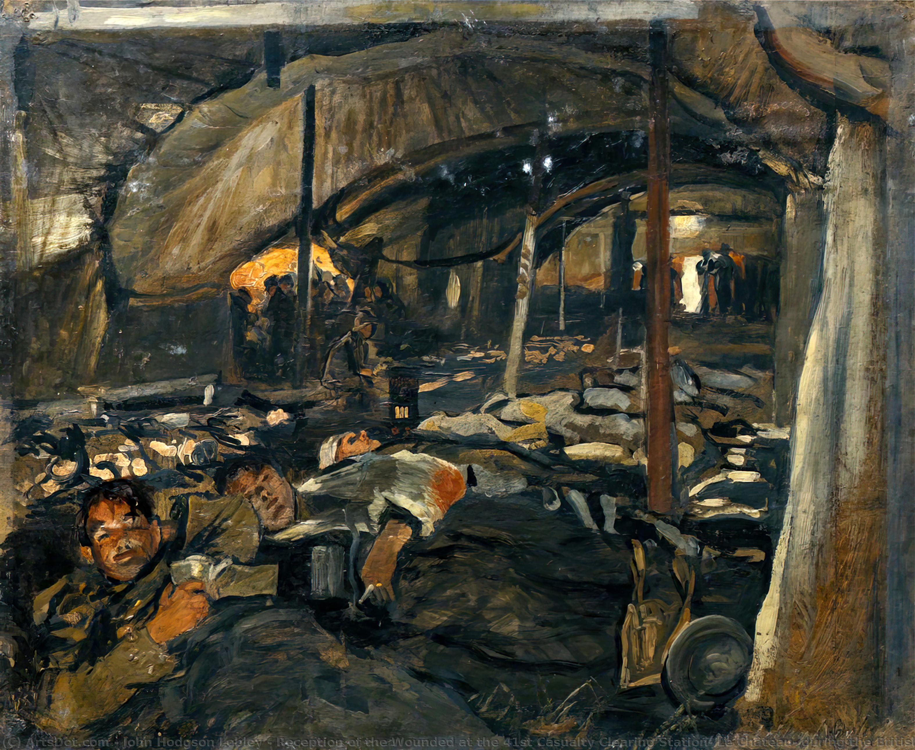 Reception Of The Wounded At The 41st Casualty Clearing Station, Le Château, During The British Advance In October 1918 — John Hodgson Lobley