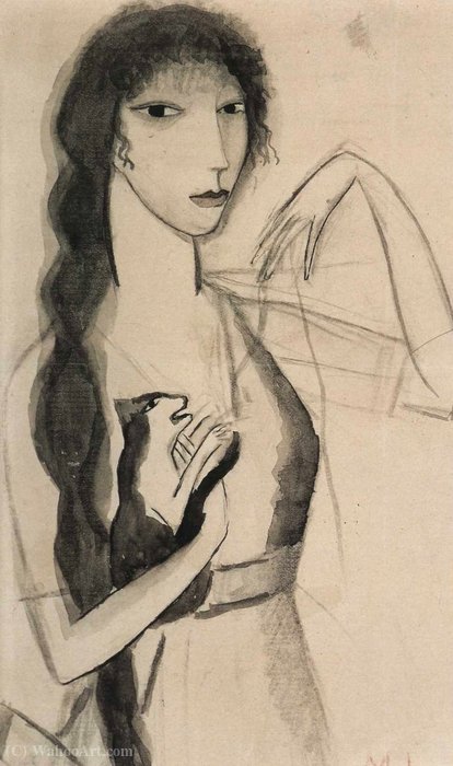 Autoportrait Au Chat (1912) — Marie Laurencin