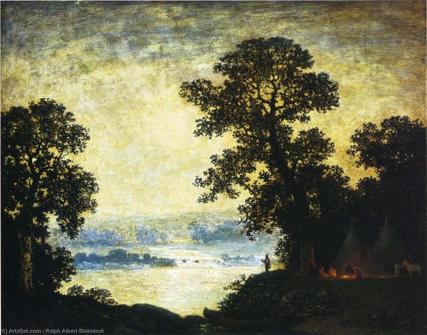 Moonlight, Indian Encampment — Ральф Альберт Блэклок
