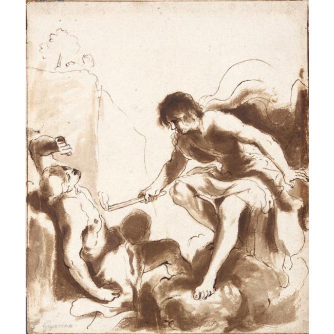 Prometheus Animating With Fire The Clay Figure Of A Recumbent Man — Guercino