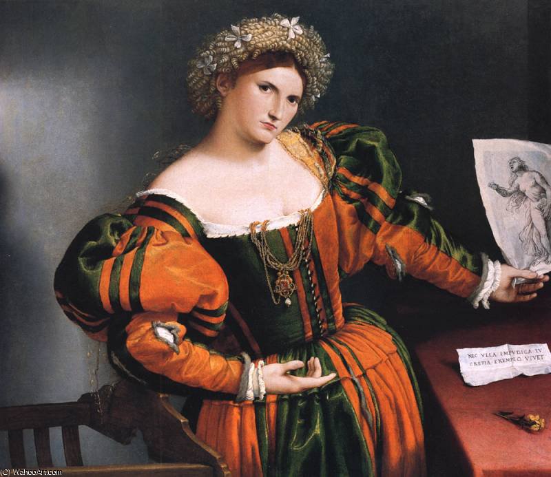 Portrait Of A Lady With A Picture Of The Suicide Of Lucretia — Lorenzo Lotto