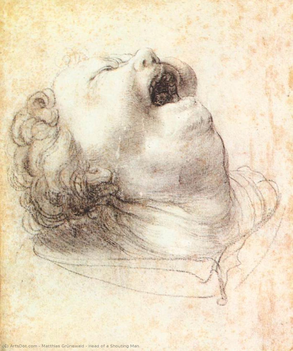 Head Of A Shouting Man — Matthias Grünewald
