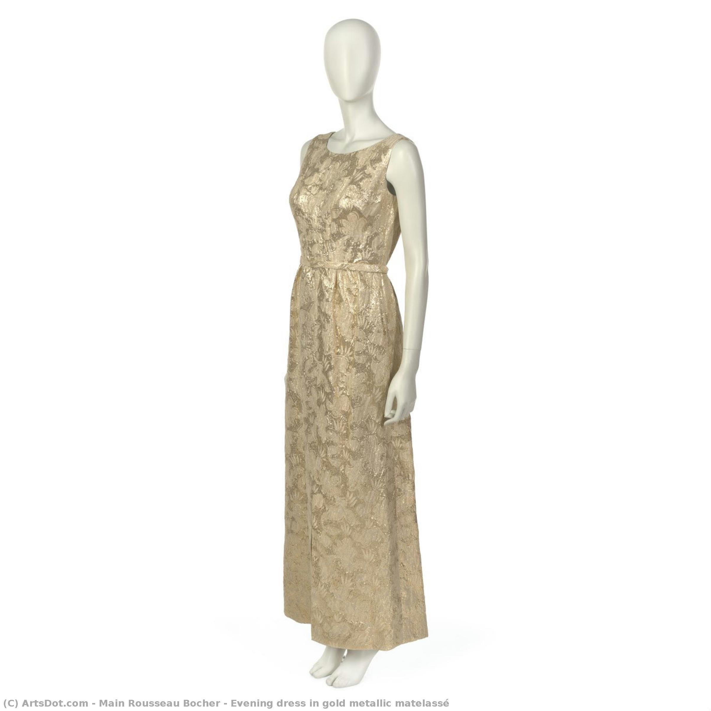 Evening Dress In Gold Metallic Matelassé — Mainbocher