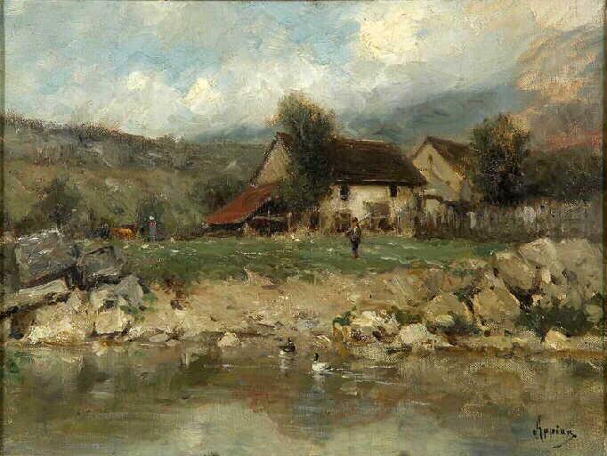 A Farm At Cerveyrieux (also Known As Une Ferme À Cerveyrieux) — Jacques Barthélemy Appian