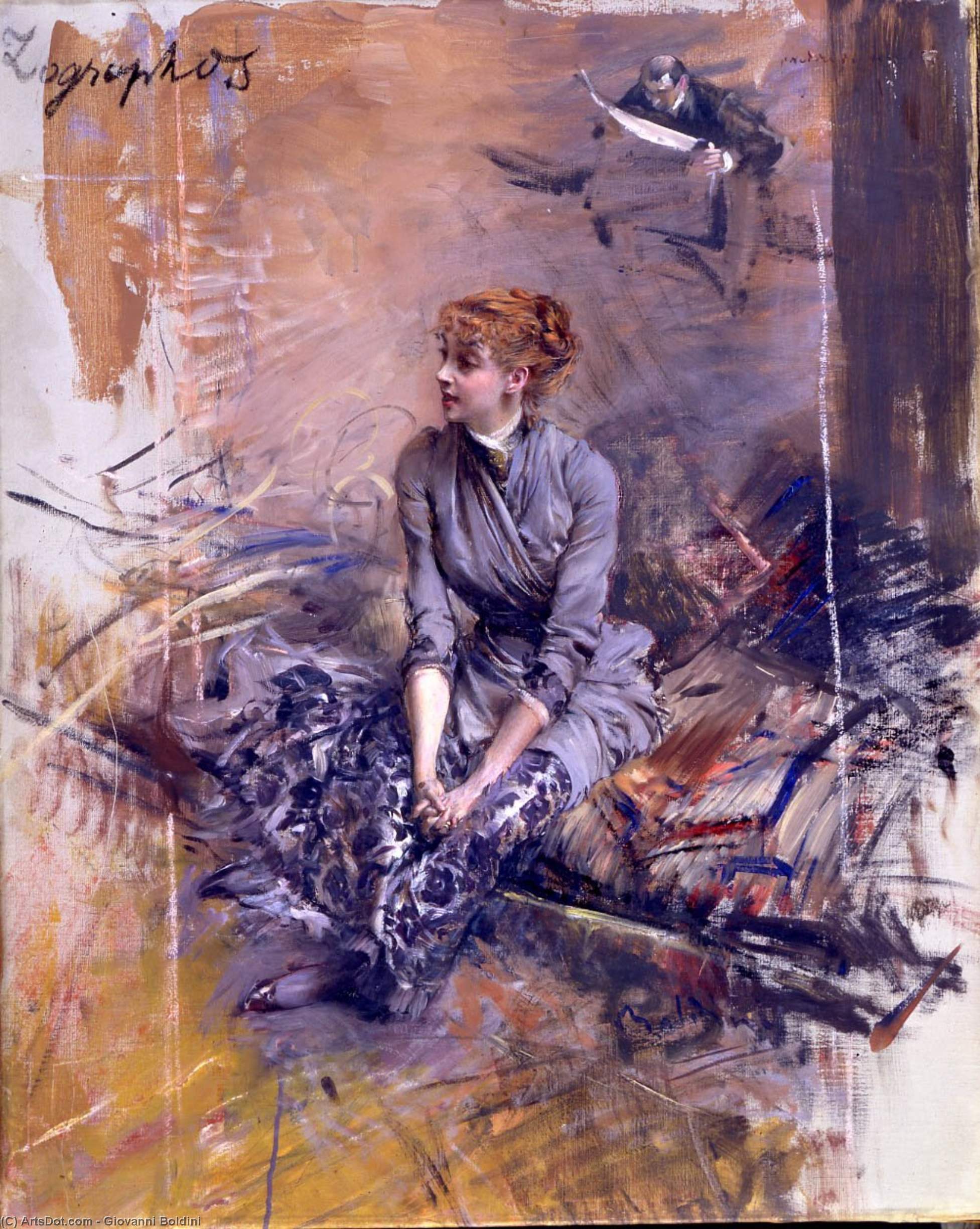 Portrait Of Madame Gabrielle Rejane — Giovanni Boldini