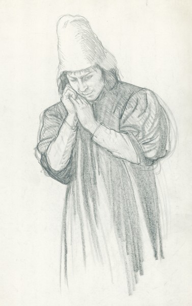 Study Of A Male Figure In Costume For 'the English People — Sir George Clausen