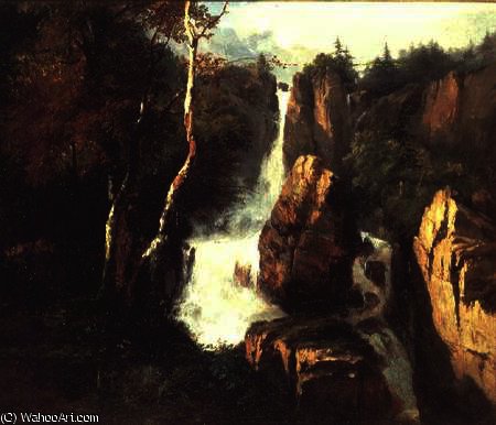 An Alpine Waterfall — Henry Bright