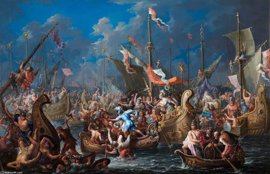 Antony And Cleopatra At The Battle Of Actium — Johann Georg Platzer