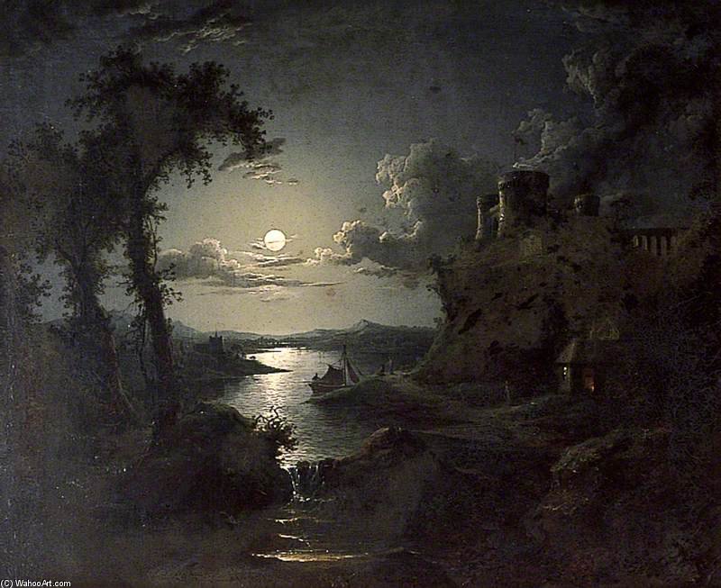 Moonlit Estuary Scene — Авраам Петтер