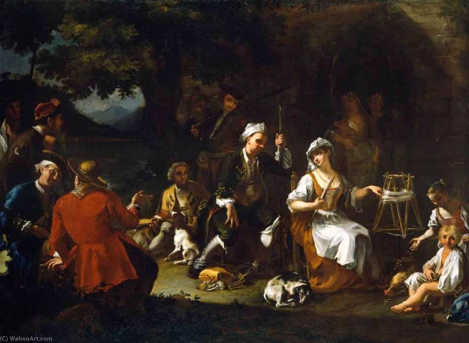 The Repose Of The Huntsmen — Giuseppe Bonito