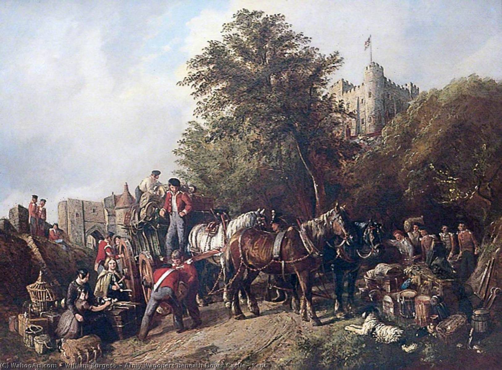 Army Wagoners Beneath Dover Castle, Kent — William Burgess