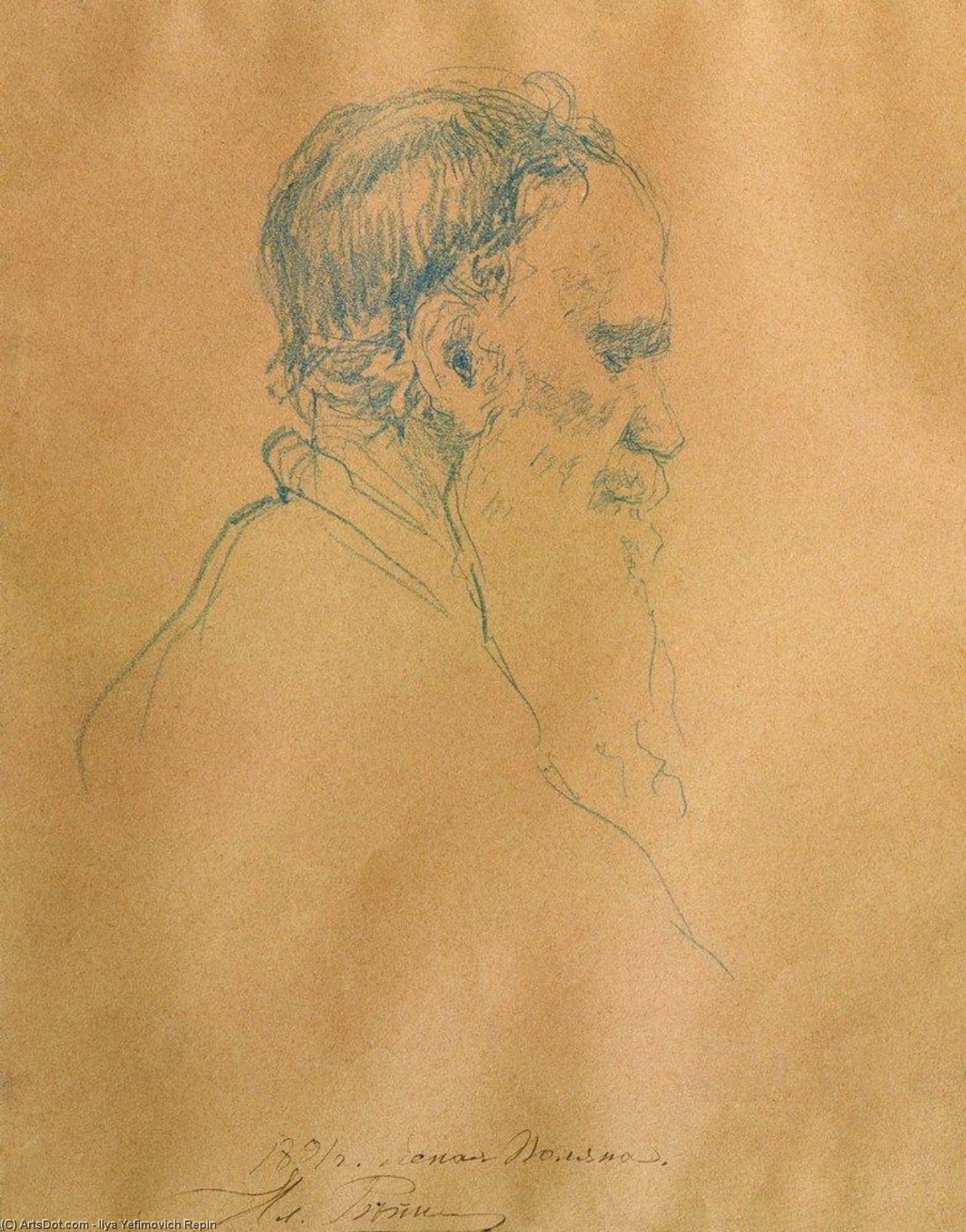 Portrait Of Leo Tolstoy — Иља Репин