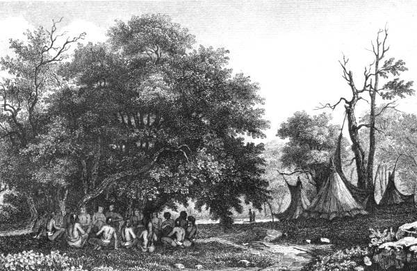 Timucua Village Limits — Jacques (de Morgues) Le Moyne
